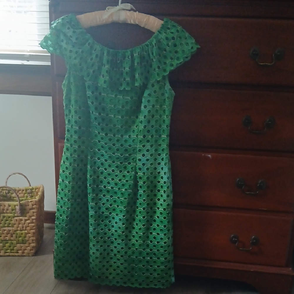 Muse Emerald Eyelet Midi Dress